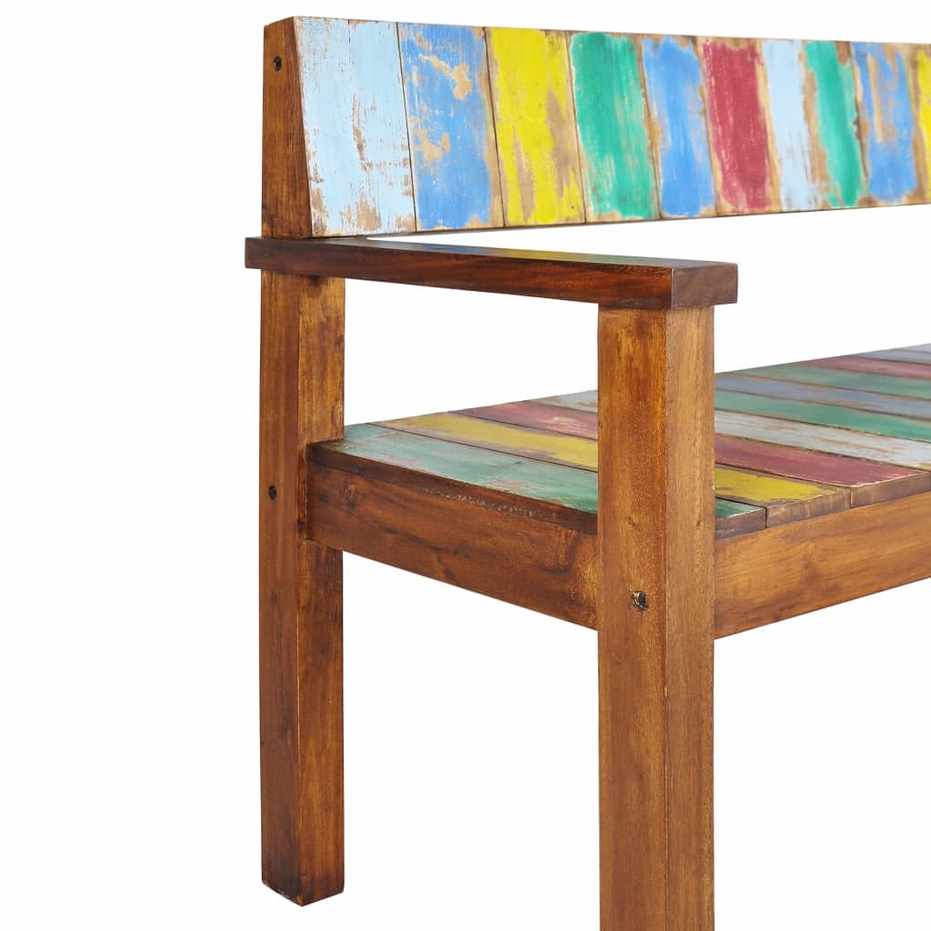 Bench Solid Reclaimed Boat Wood 125x51x80 cm